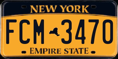 NY license plate FCM3470