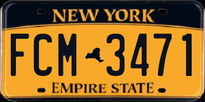 NY license plate FCM3471