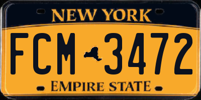 NY license plate FCM3472