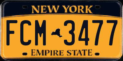 NY license plate FCM3477