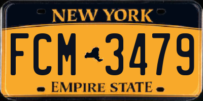 NY license plate FCM3479