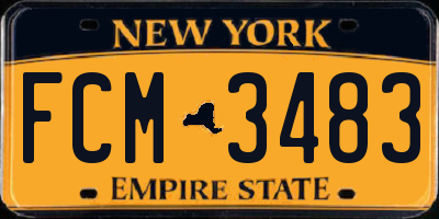 NY license plate FCM3483