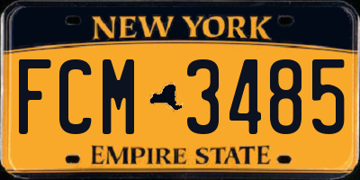 NY license plate FCM3485