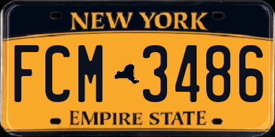 NY license plate FCM3486