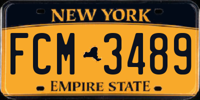 NY license plate FCM3489