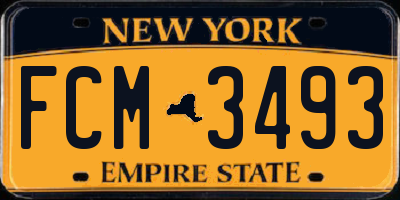 NY license plate FCM3493