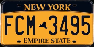 NY license plate FCM3495