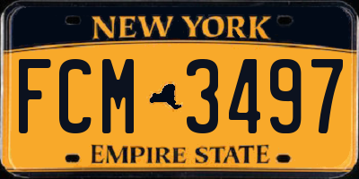NY license plate FCM3497