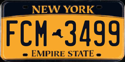 NY license plate FCM3499