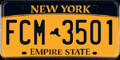 NY license plate FCM3501