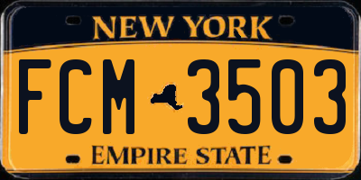 NY license plate FCM3503