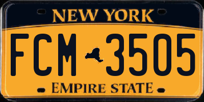 NY license plate FCM3505