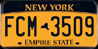 NY license plate FCM3509