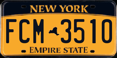 NY license plate FCM3510