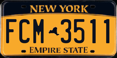 NY license plate FCM3511