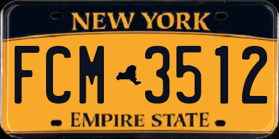 NY license plate FCM3512