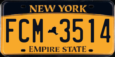 NY license plate FCM3514