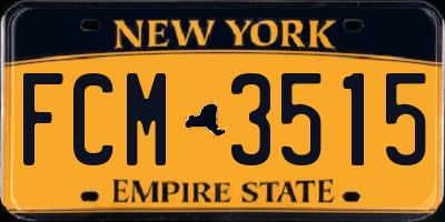 NY license plate FCM3515