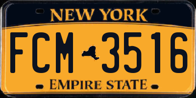 NY license plate FCM3516