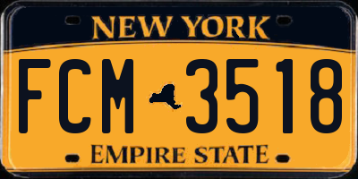 NY license plate FCM3518