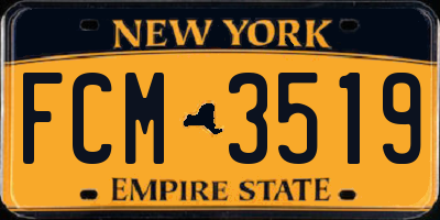 NY license plate FCM3519