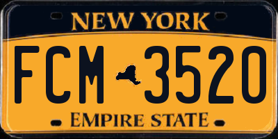 NY license plate FCM3520