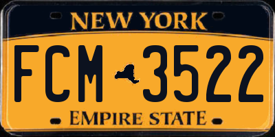 NY license plate FCM3522