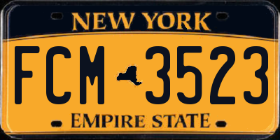 NY license plate FCM3523