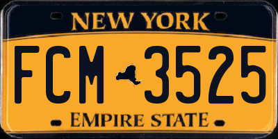 NY license plate FCM3525