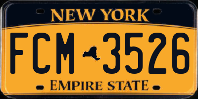 NY license plate FCM3526