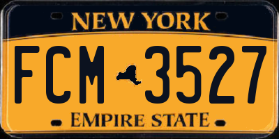NY license plate FCM3527