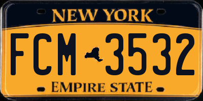 NY license plate FCM3532