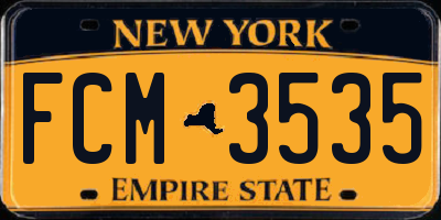 NY license plate FCM3535