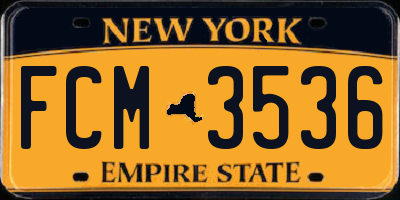 NY license plate FCM3536