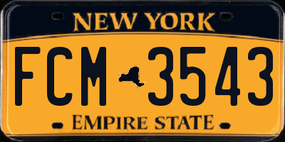 NY license plate FCM3543
