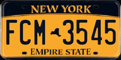 NY license plate FCM3545