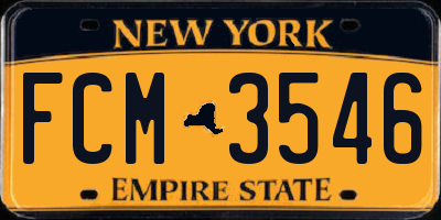 NY license plate FCM3546