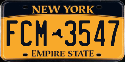 NY license plate FCM3547