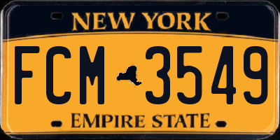 NY license plate FCM3549
