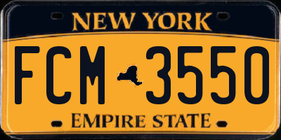 NY license plate FCM3550