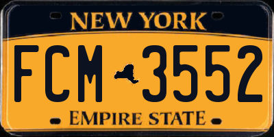 NY license plate FCM3552