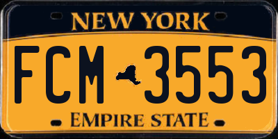 NY license plate FCM3553