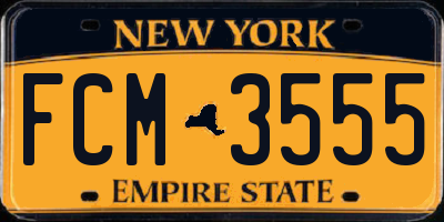 NY license plate FCM3555