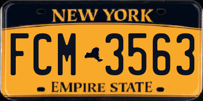 NY license plate FCM3563