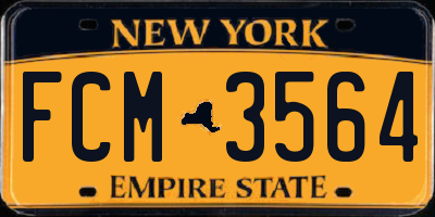 NY license plate FCM3564