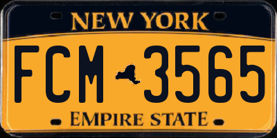 NY license plate FCM3565