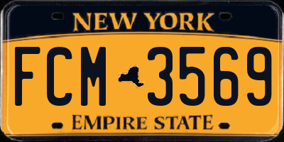 NY license plate FCM3569