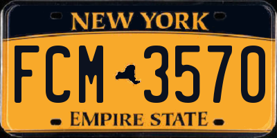 NY license plate FCM3570