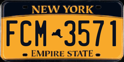 NY license plate FCM3571