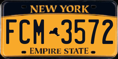NY license plate FCM3572